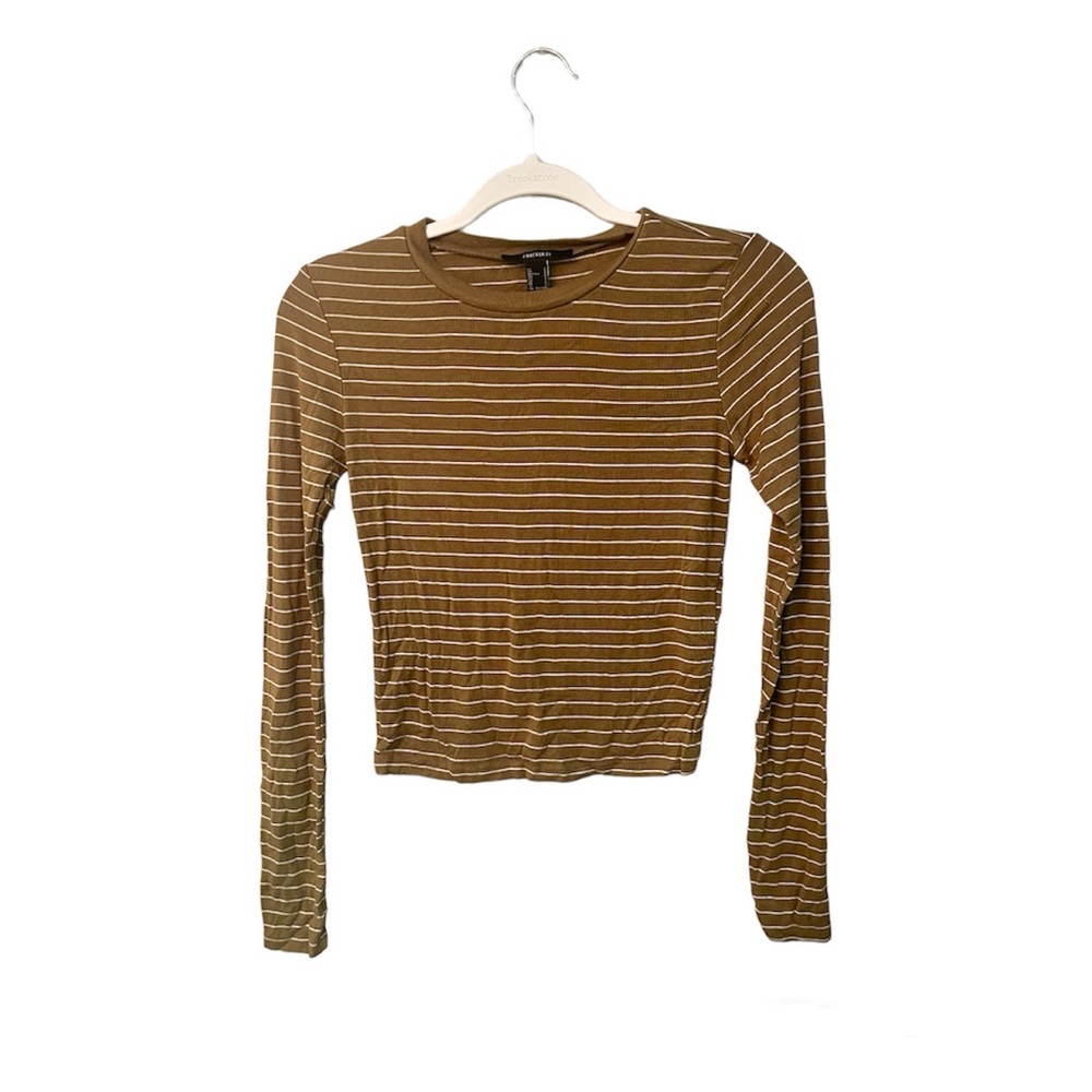 ☆ Forever 21 Sage & White Striped Sweater ☆